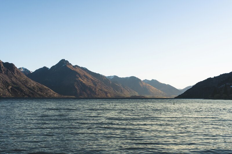 Mountains and Lake — Blue