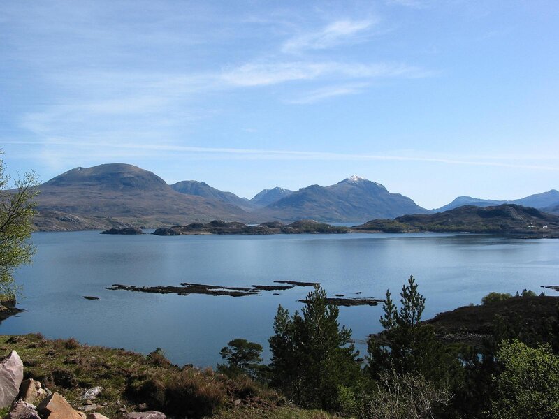 Mountains and Lake Landscape — Blue, Serene