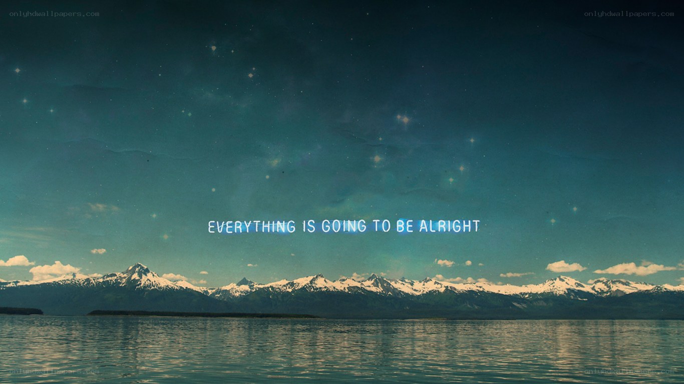 mountains and stars with text