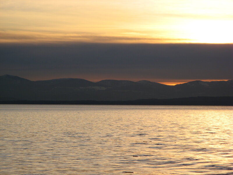 Mountains at Sunset — Gold