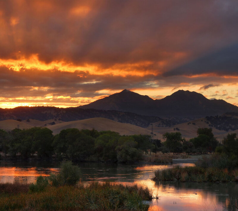 Mountains at Sunset — Orange