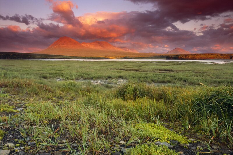 Mountains at Sunset — Purple, Dramatic