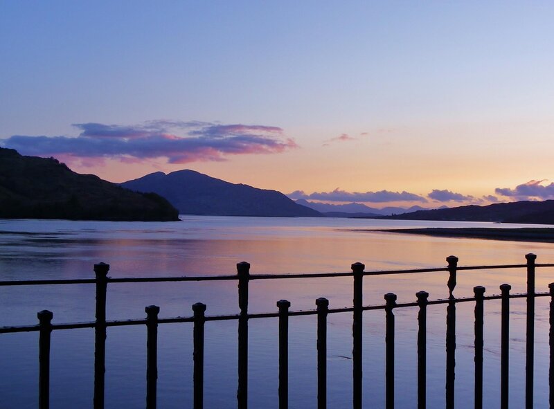 Mountains over a Lake — Blue