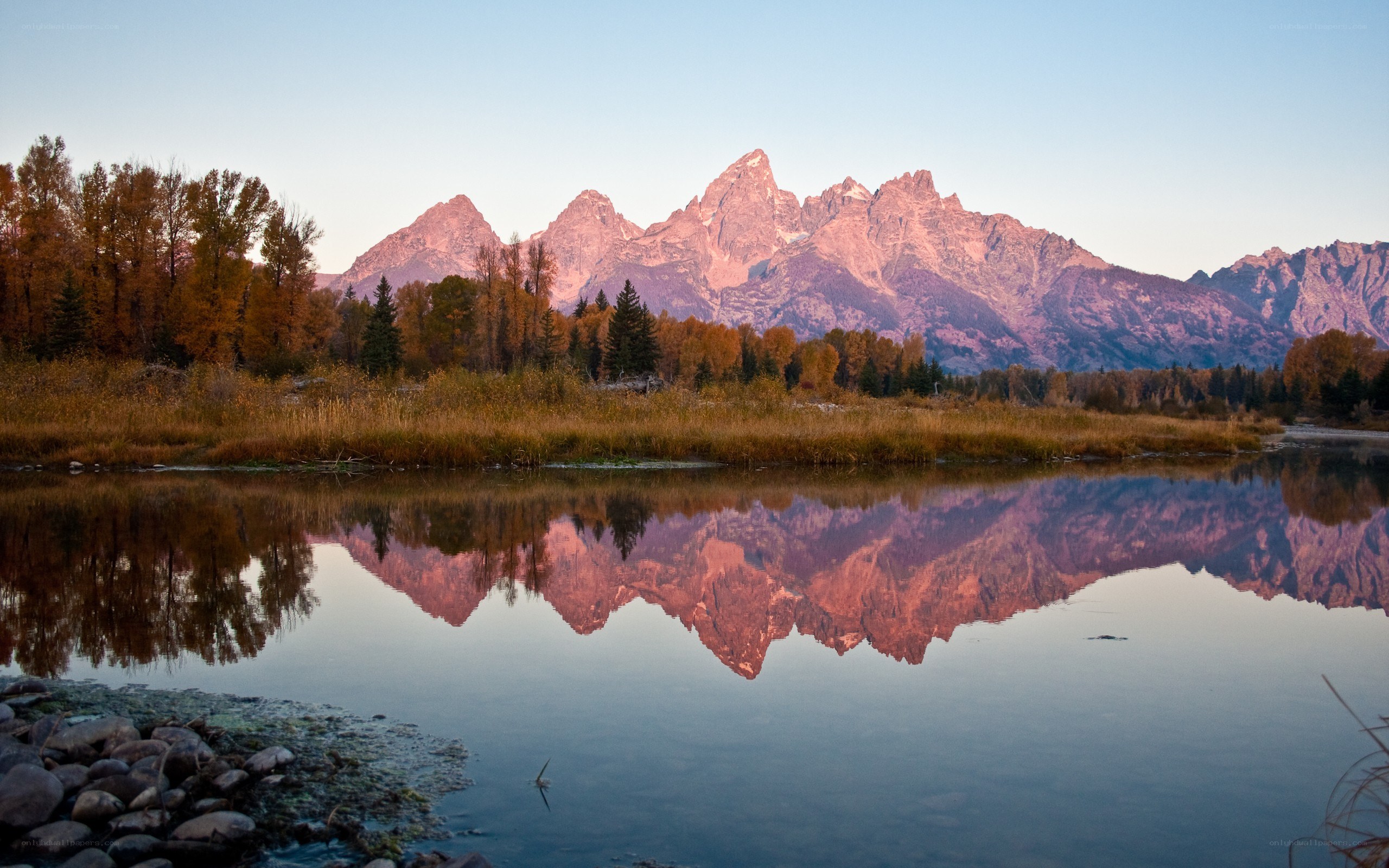 mountains reflected in a lake