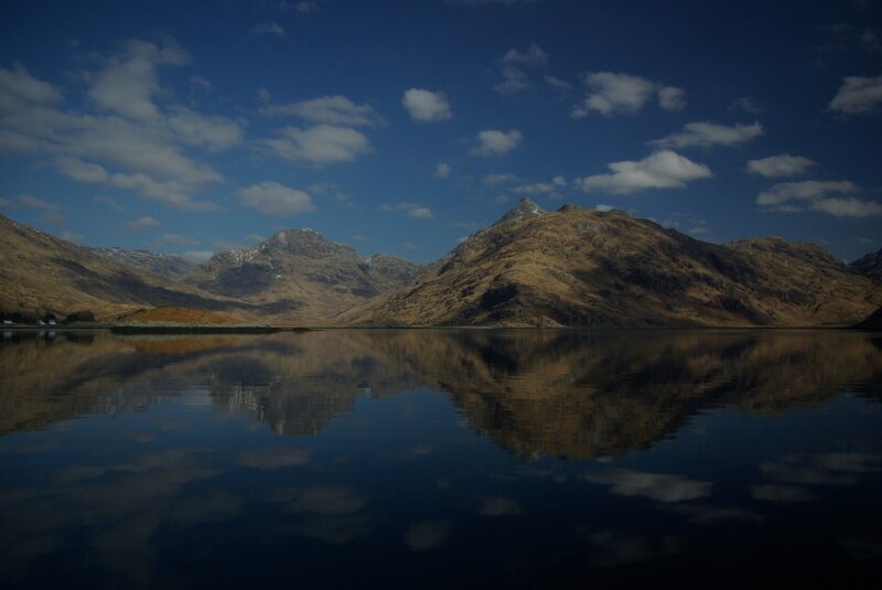Mountains Reflecting in Lake — Blue