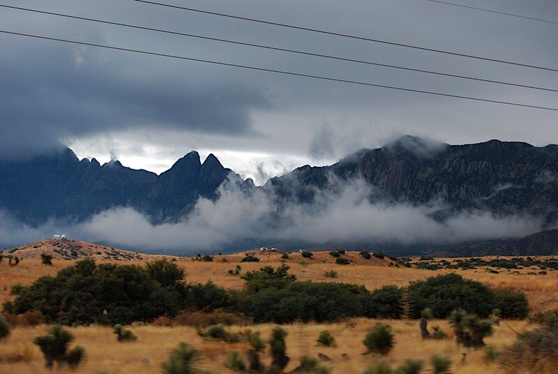 mountains shrouded in fog