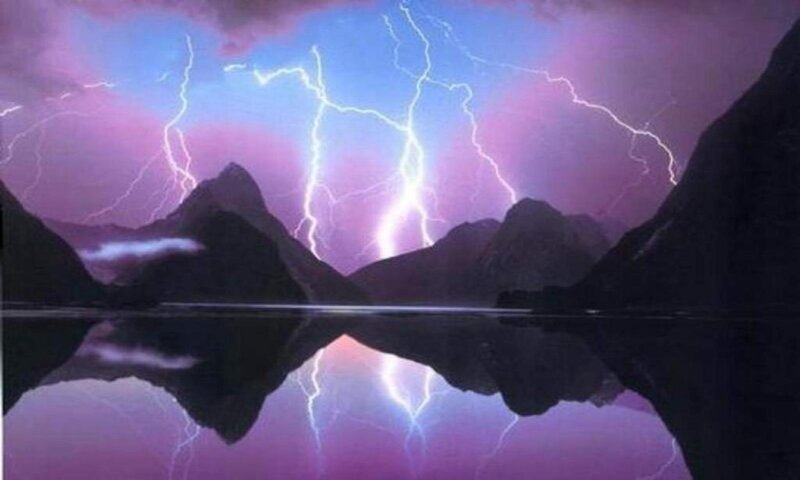 Mountains with Lightning