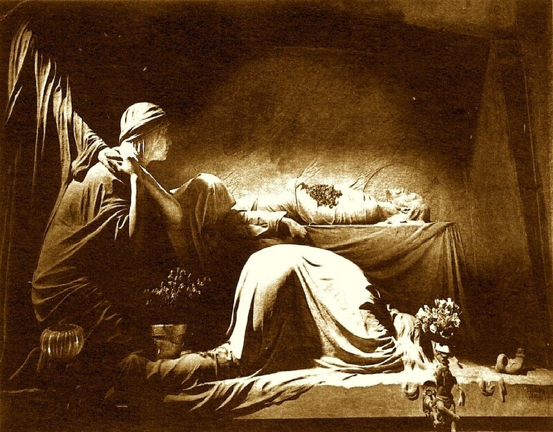 Mourning Figures at Deathbed