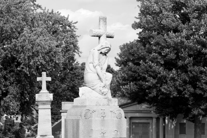 Mourning Statue in Cemetery
