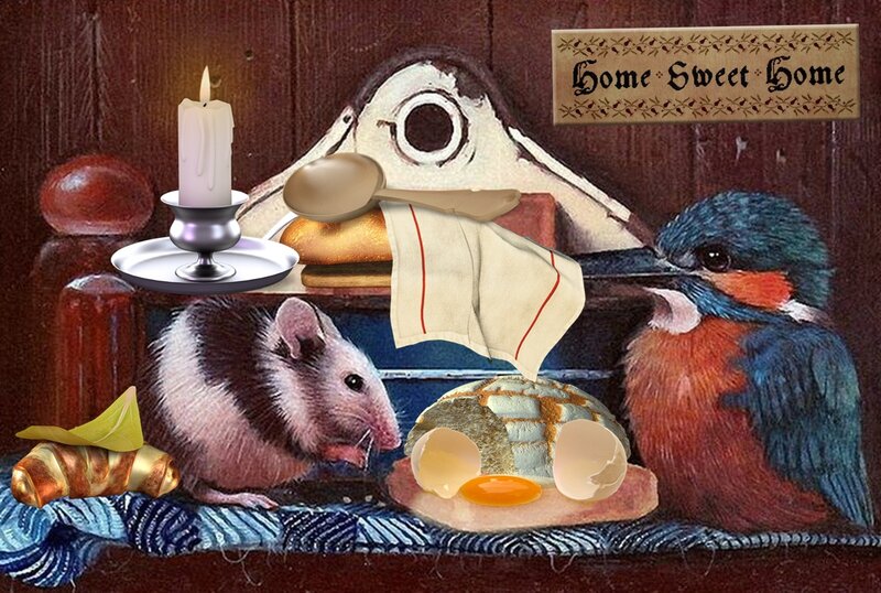 Mouse and Bird on Table