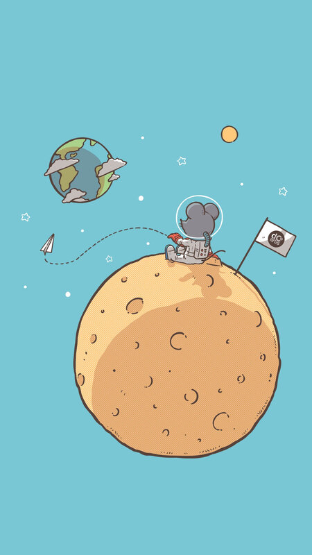 Mouse Astronaut on Moon