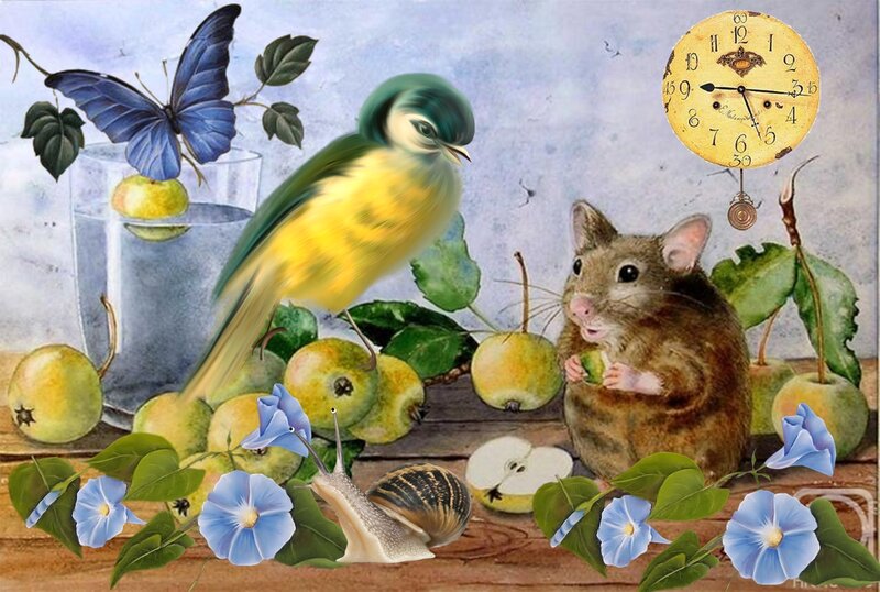 Mouse Eating Apple
