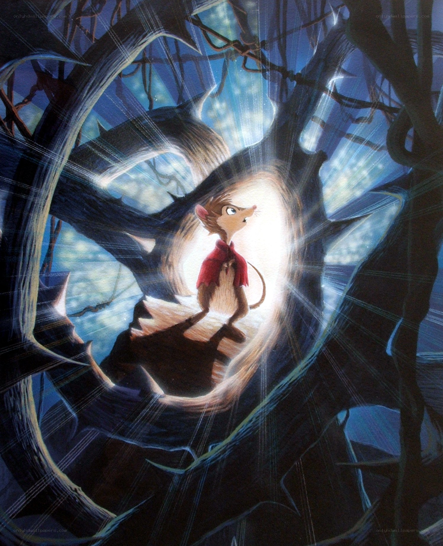 mouse in a glowing tree