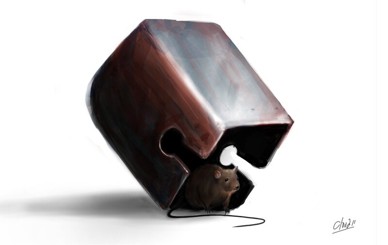Mouse in Helmet — Brown