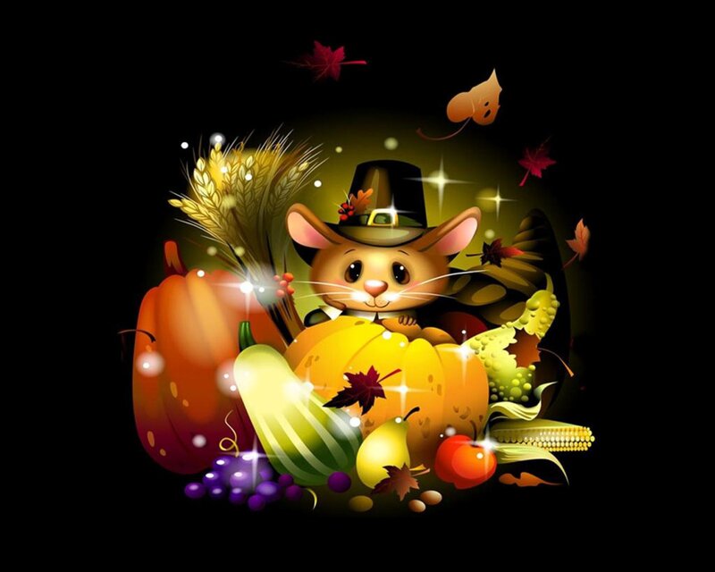Mouse in Pilgrim Hat — Black