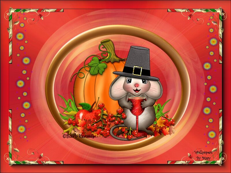 Mouse in Pilgrim Hat