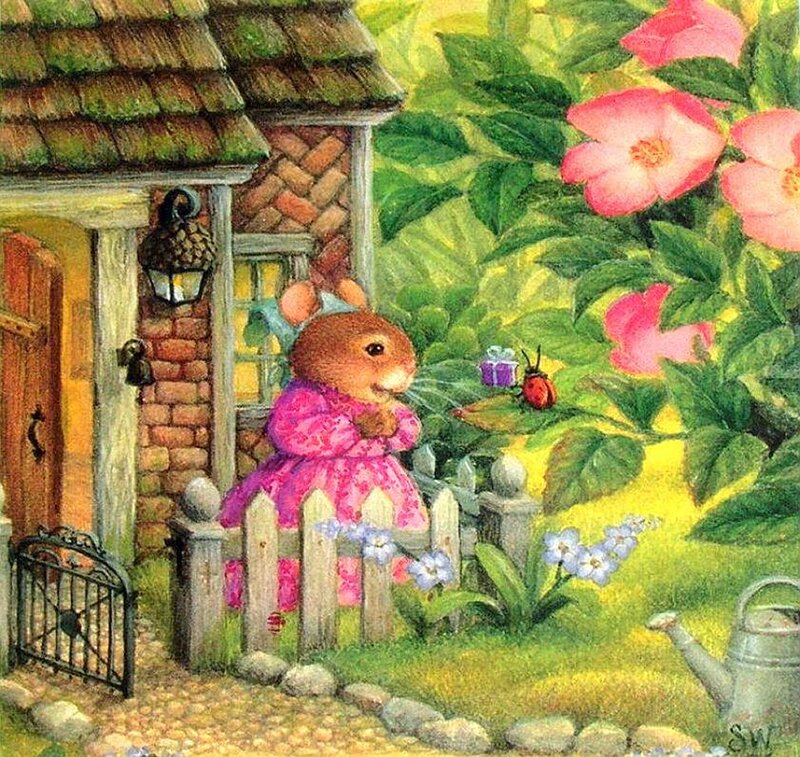 Mouse in Pink Dress