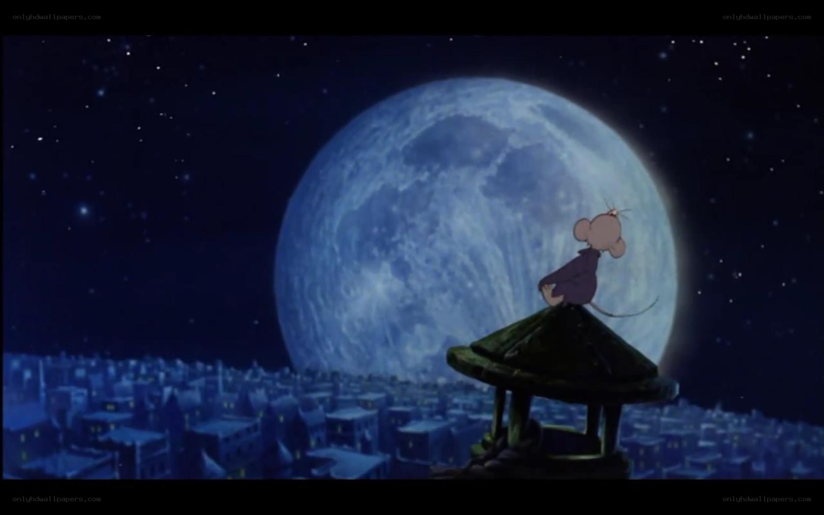 mouse on a rooftop at night