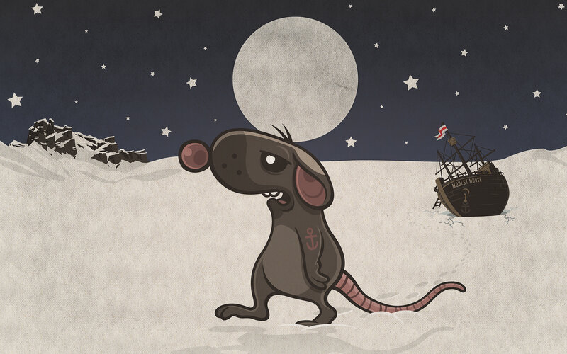 mouse on a snowy shore
