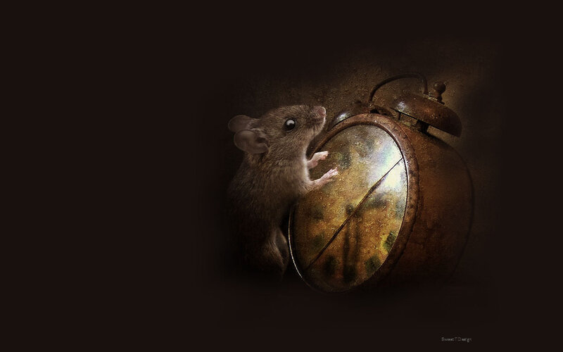 Mouse on Alarm Clock