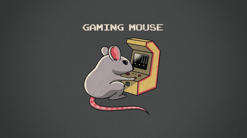 Mouse Playing Arcade Game