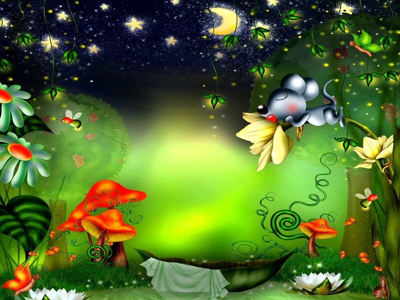 Mouse Sleeping on Flower