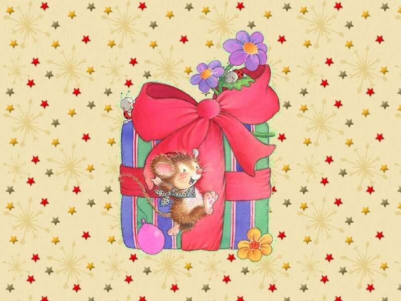 mouse with gift box