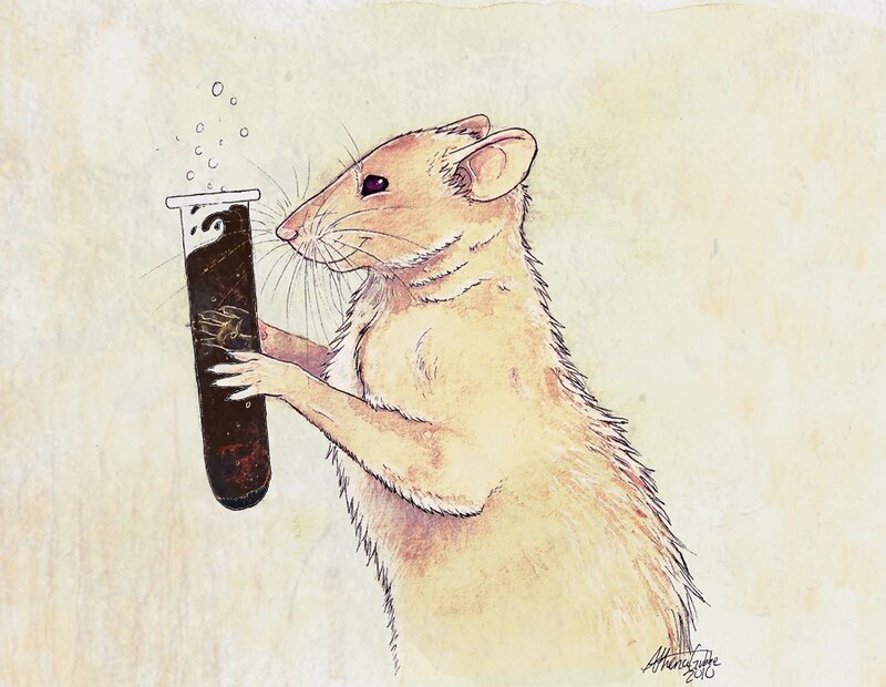 mouse with test tube