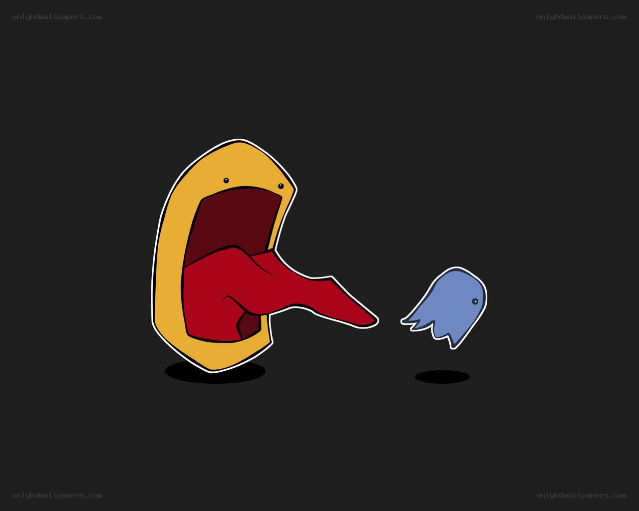 mouth eating a ghost