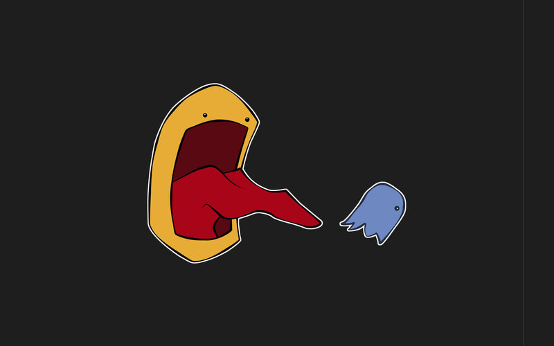 mouth eating a ghost