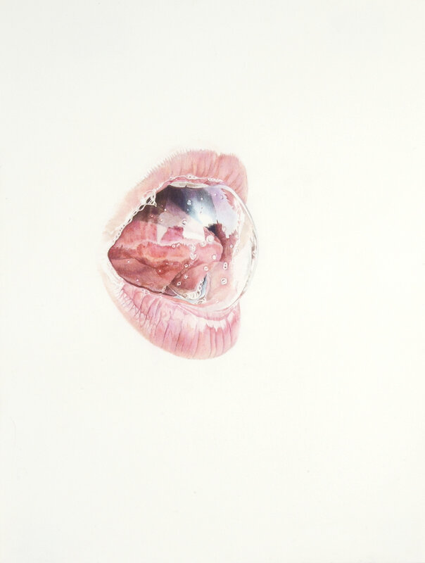 mouth with bubble gum