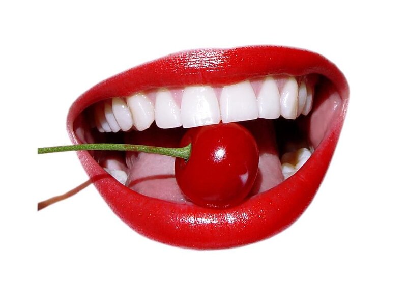 Mouth with Cherry — Red