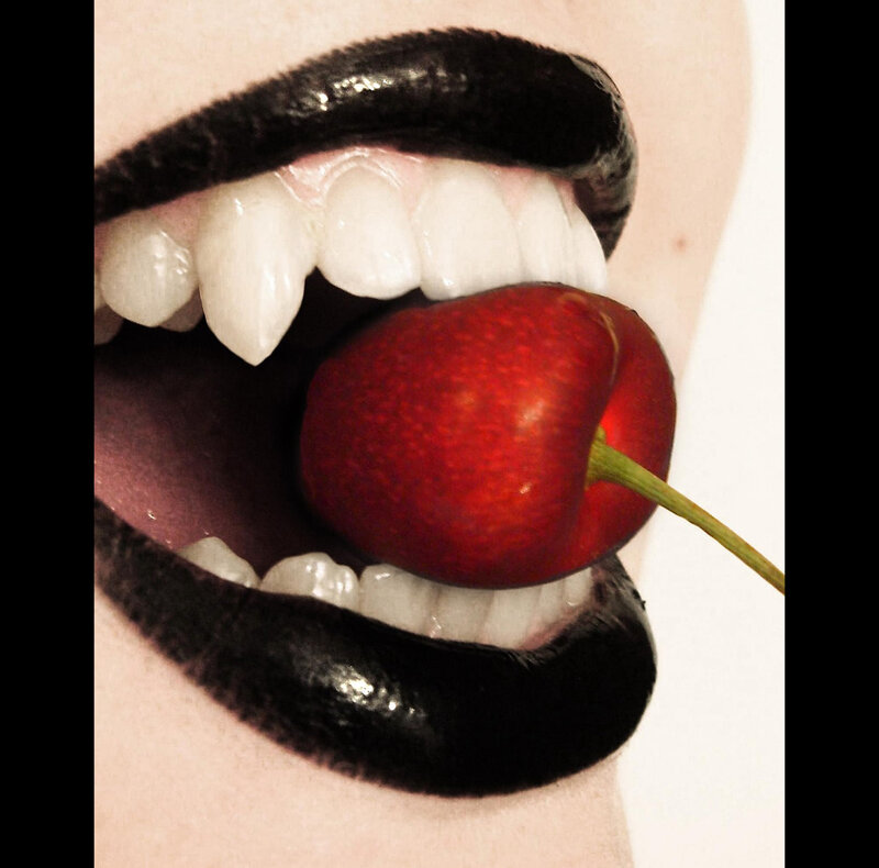 mouth with cherry
