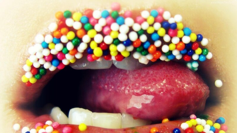 mouth with colorful sprinkles
