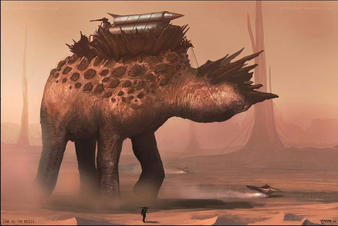 Mover in a desert landscape