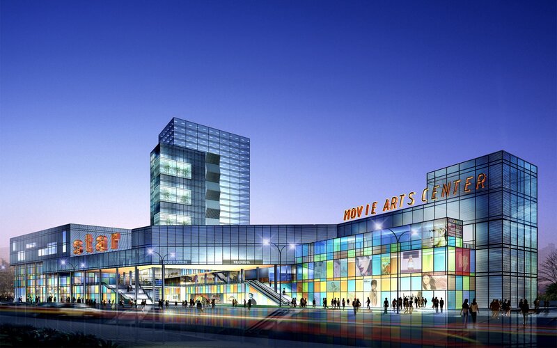 Movie Arts Center at dusk