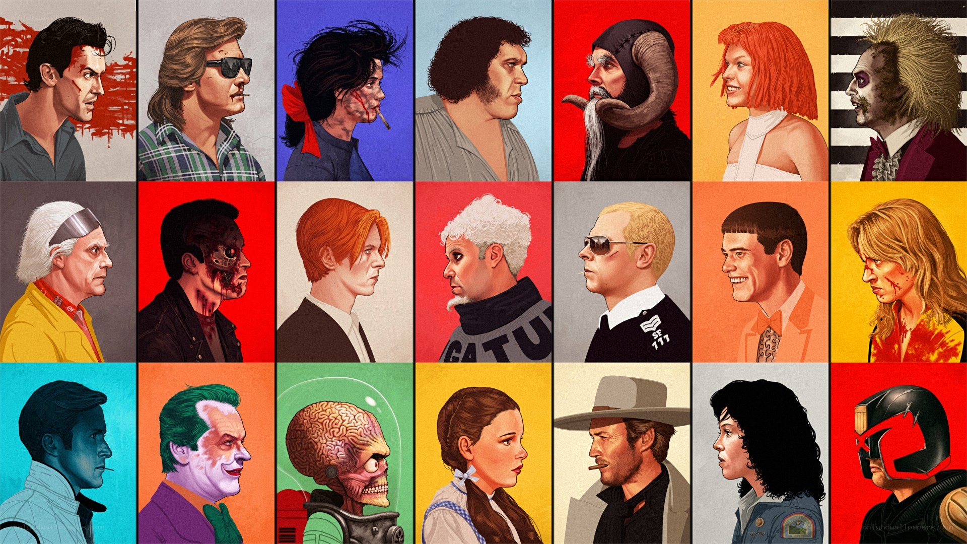 Movie character collage
