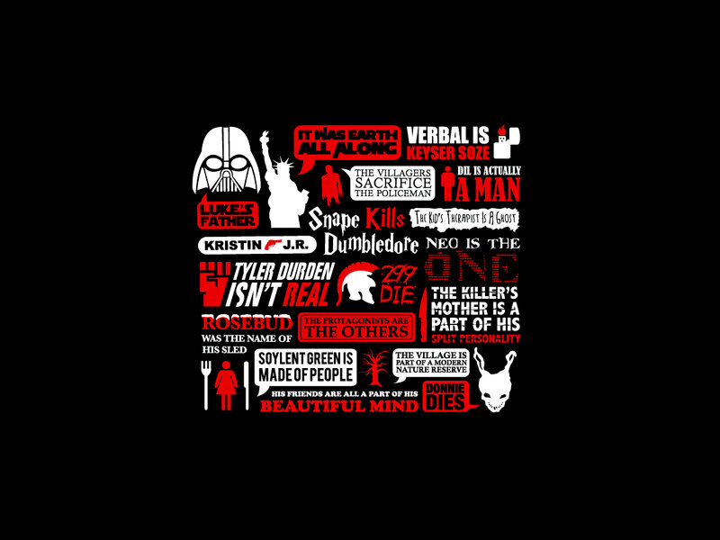 Movie plot twist quotes collage