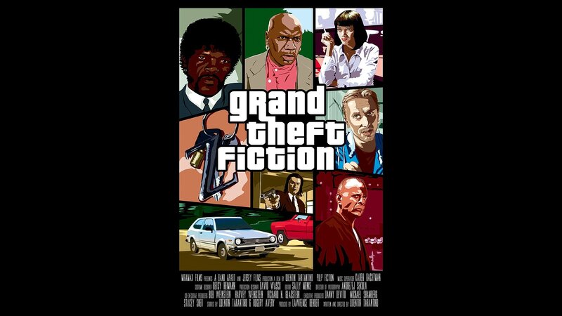 Movie Poster Collage — Black, Dramatic, Illustration, Characters