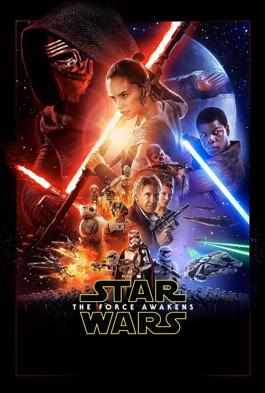 Movie Poster Collage — Black, Dramatic, Night, Illustration, Lightsabers