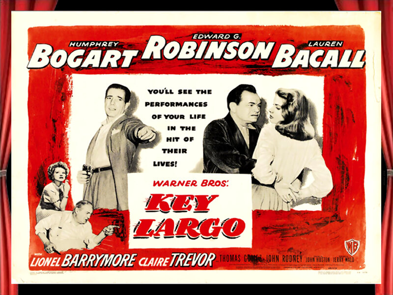 Movie Poster for Key Largo — Red, Dramatic