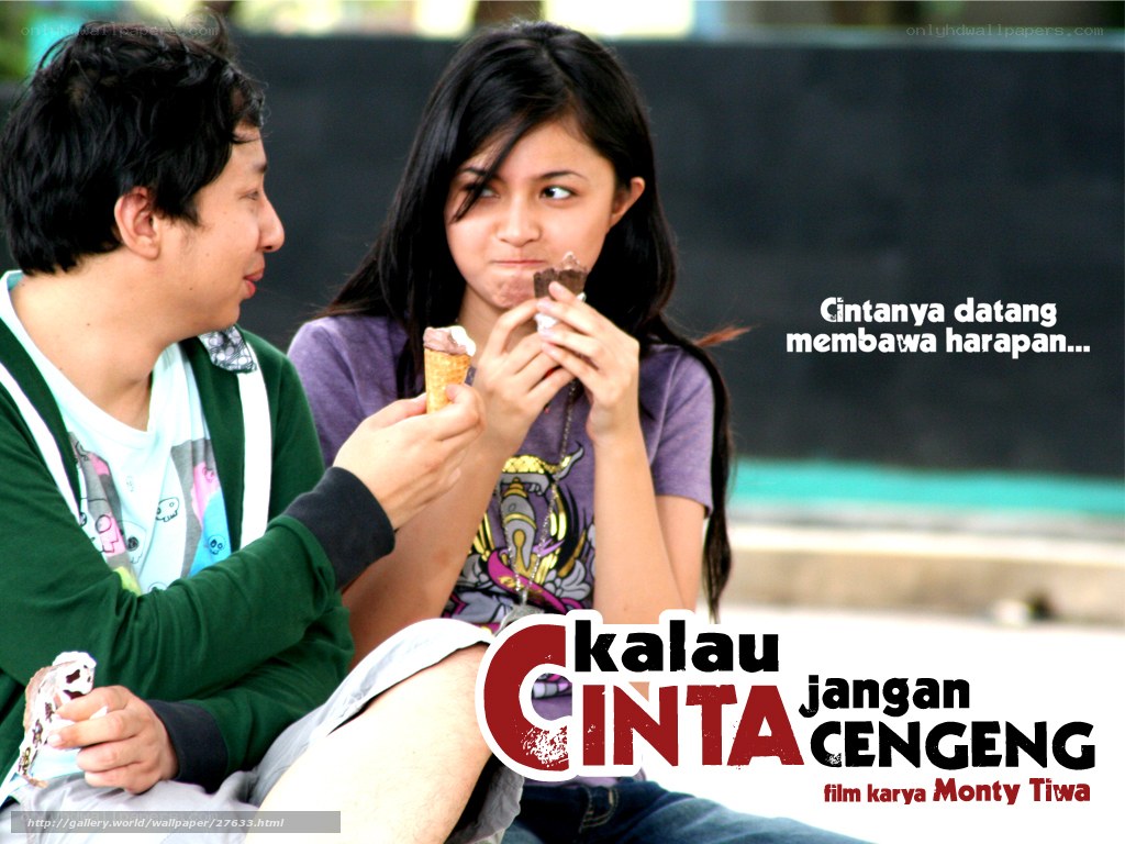 Movie poster with couple eating ice cream