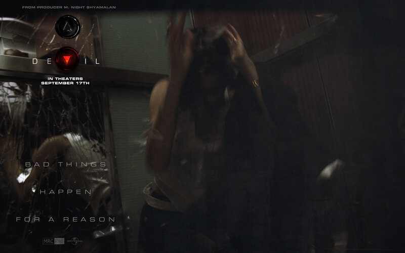 movie poster with distressed woman