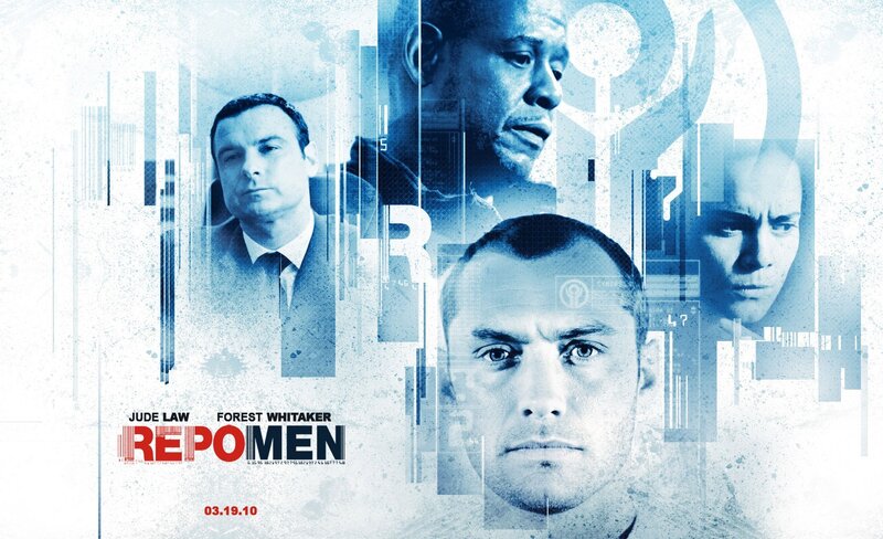 Movie Poster with Faces — Blue, Dramatic, Illustration, Text
