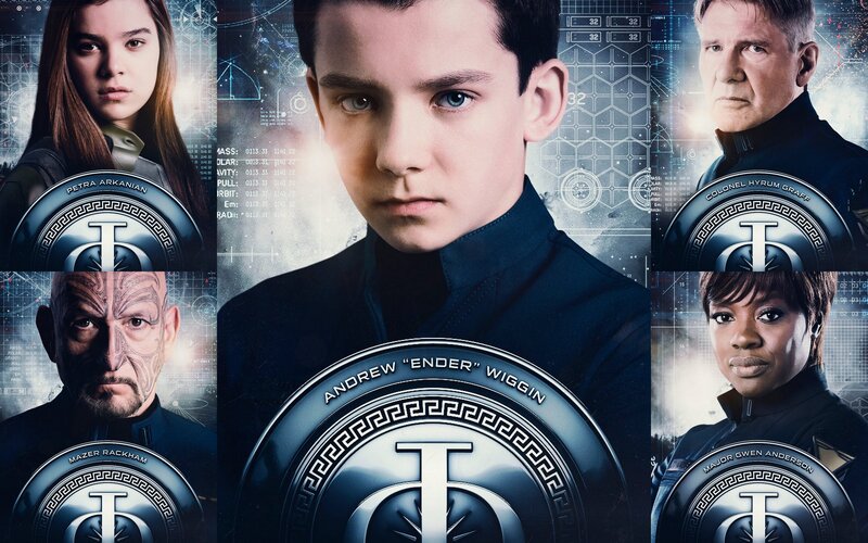 Movie Poster with Five Characters — Blue