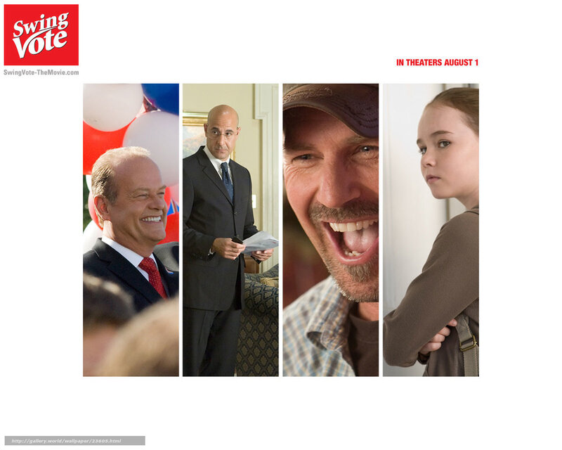Movie Poster with Four People — Red