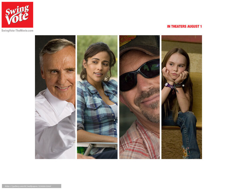 Movie Poster with Four People — White, Neutral, Photograph