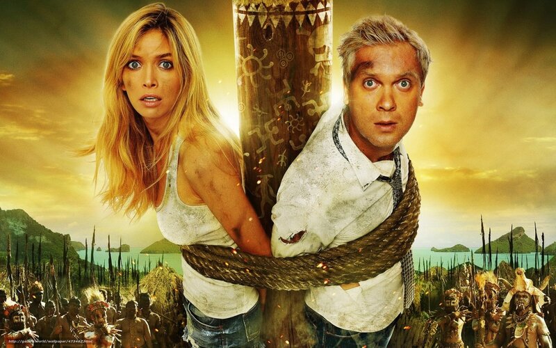 movie poster with tied couple