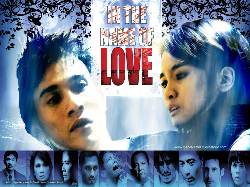 Movie Poster with Two People — Blue