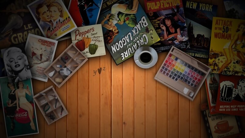 Movie posters and art supplies